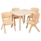 Flash Furniture Rectangle 21.875 W, 26.625 L, 23.5 H, Plastic, Steel, Brown YU-YCY-098-0034-RECT-TBL-NAT-GG - alternate 4